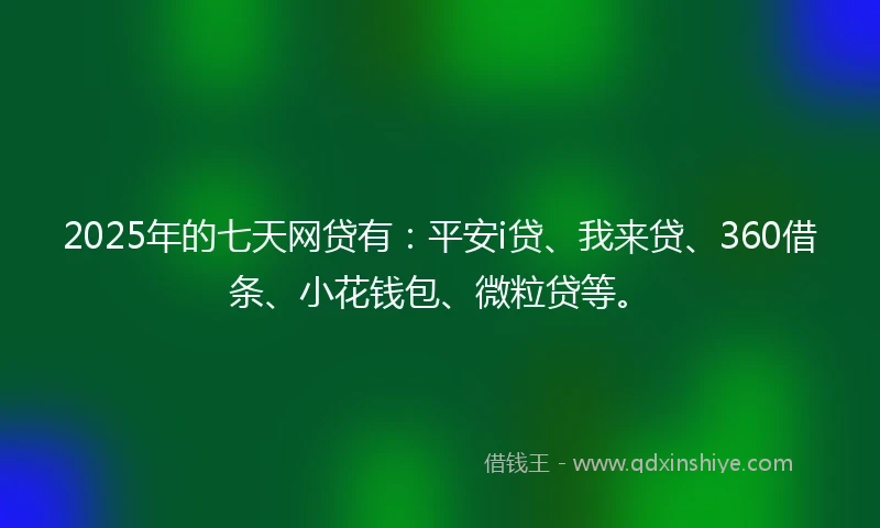 2025年的七天网贷有：平安i贷、我来贷、360借条、小花钱包、微粒贷等。