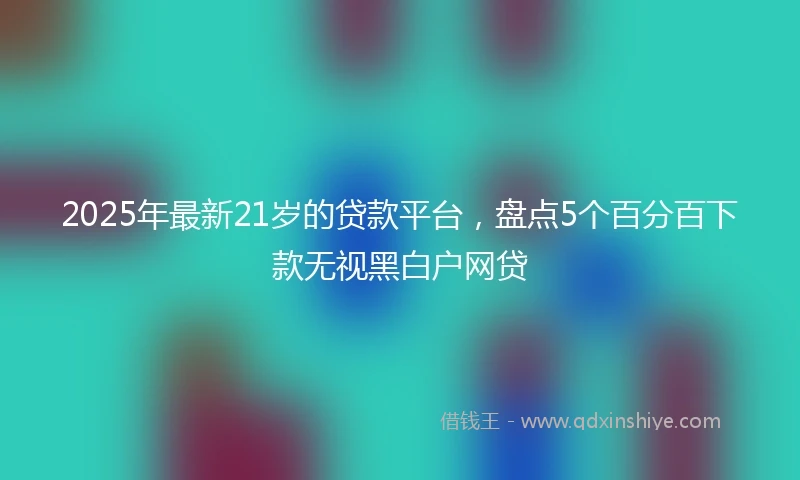 2025年最新21岁的贷款平台，盘点5个百分百下款无视黑白户网贷
