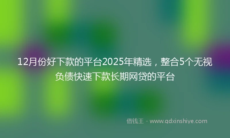 12月份好下款的平台2025年精选，整合5个无视负债快速下款长期网贷的平台