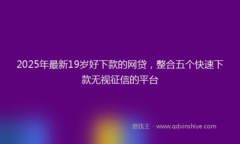 2025年最新19岁好下款的网贷，整合五个快速下款无视征信的平台