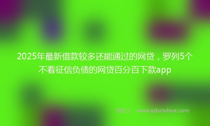 2025年最新借款较多还能通过的网贷，罗列5个不看征信负债的网贷百分百下款app