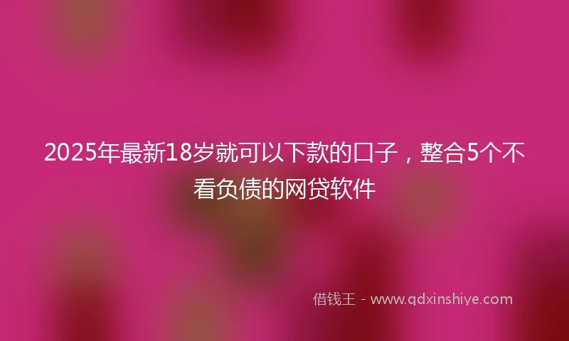 2025年最新18岁就可以下款的口子，整合5个不看负债的网贷软件