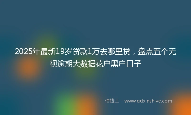 2025年最新19岁贷款1万去哪里贷，盘点五个无视逾期大数据花户黑户口子