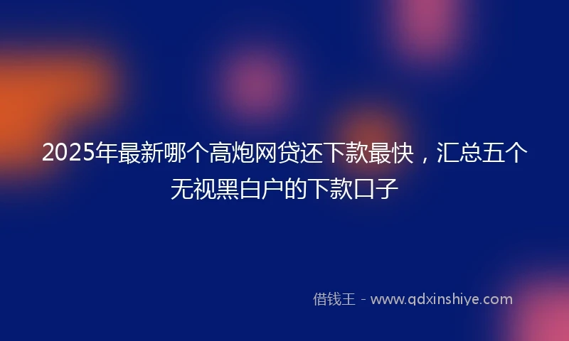 2025年最新哪个高炮网贷还下款最快，汇总五个无视黑白户的下款口子