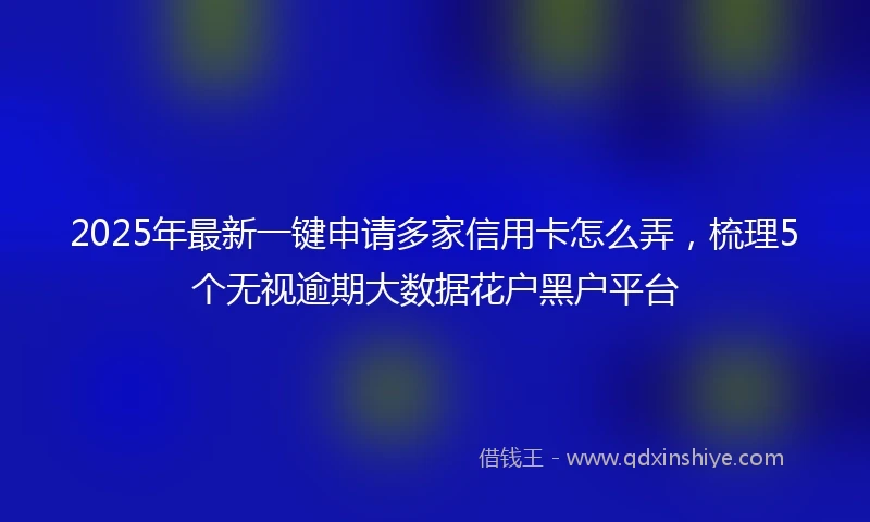 2025年最新一键申请多家信用卡怎么弄，梳理5个无视逾期大数据花户黑户平台