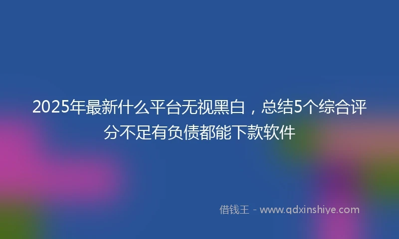 2025年最新什么平台无视黑白，总结5个综合评分不足有负债都能下款软件
