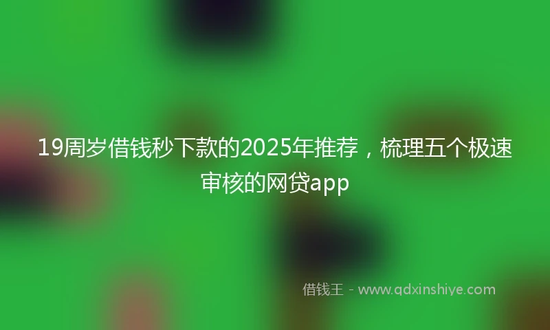 19周岁借钱秒下款的2025年推荐，梳理五个极速审核的网贷app