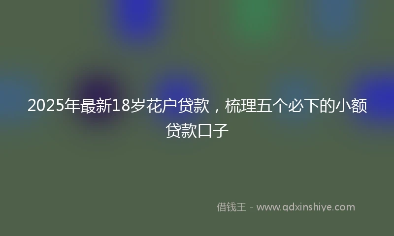 2025年最新18岁花户贷款，梳理五个必下的小额贷款口子