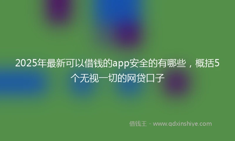 2025年最新可以借钱的app安全的有哪些，概括5个无视一切的网贷口子