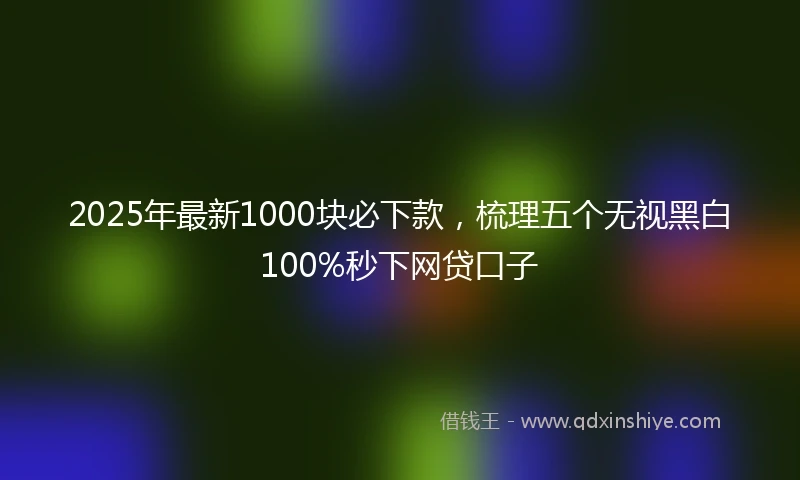 2025年最新1000块必下款，梳理五个无视黑白100%秒下网贷口子