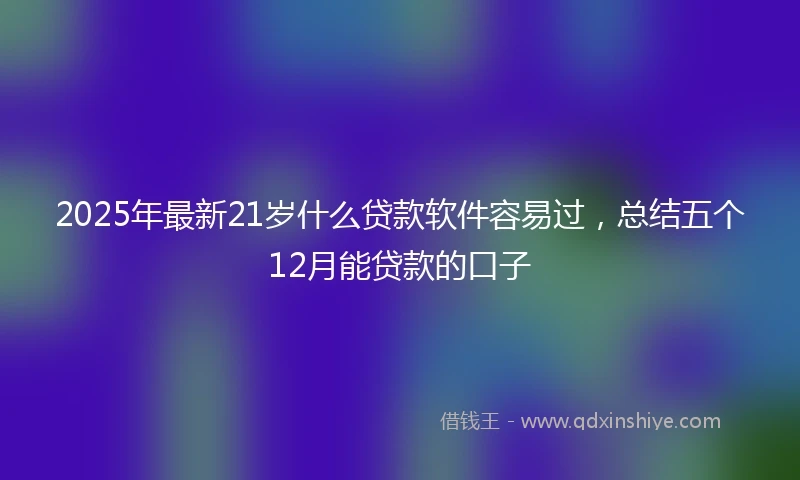 2025年最新21岁什么贷款软件容易过，总结五个12月能贷款的口子