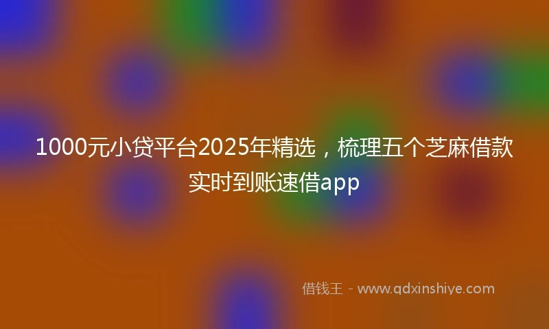 1000元小贷平台2025年精选，梳理五个芝麻借款实时到账速借app