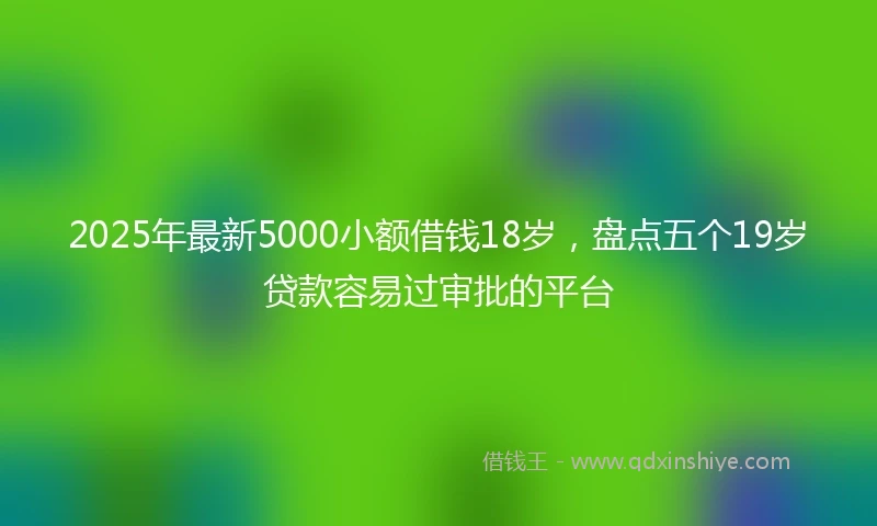 2025年最新5000小额借钱18岁，盘点五个19岁贷款容易过审批的平台