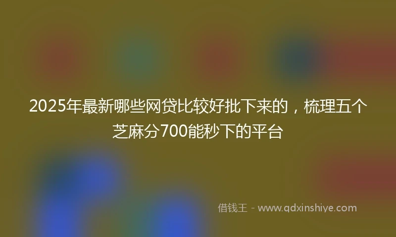 2025年最新哪些网贷比较好批下来的，梳理五个芝麻分700能秒下的平台
