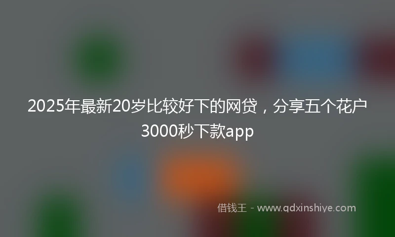 2025年最新20岁比较好下的网贷，分享五个花户3000秒下款app
