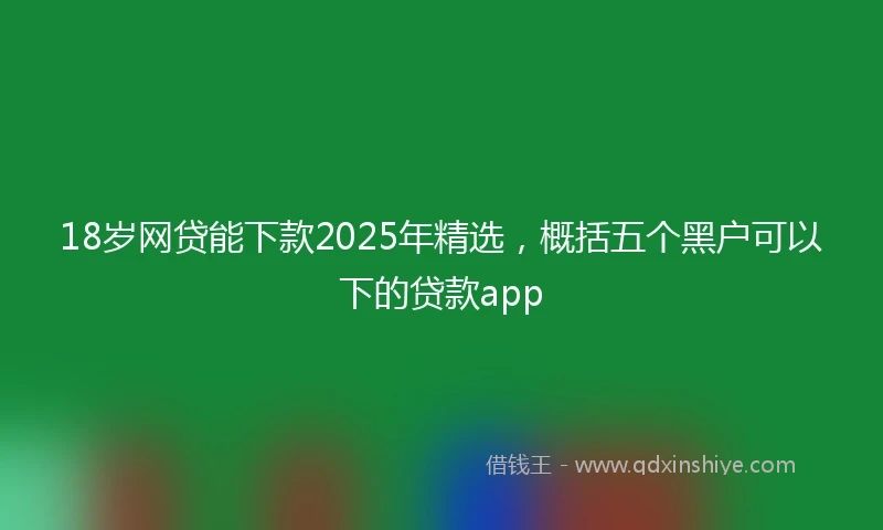18岁网贷能下款2025年精选，概括五个黑户可以下的贷款app