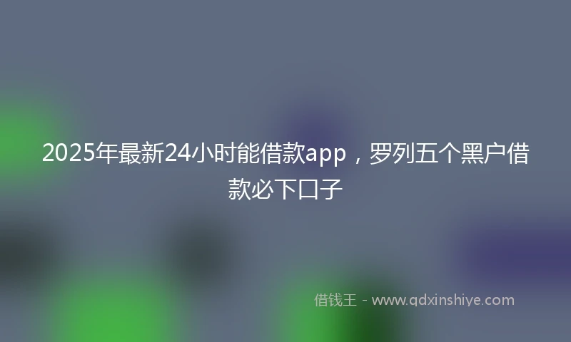 2025年最新24小时能借款app，罗列五个黑户借款必下口子