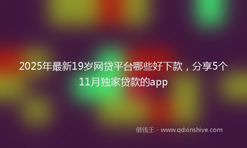 2025年最新19岁网贷平台哪些好下款，分享5个11月独家贷款的app