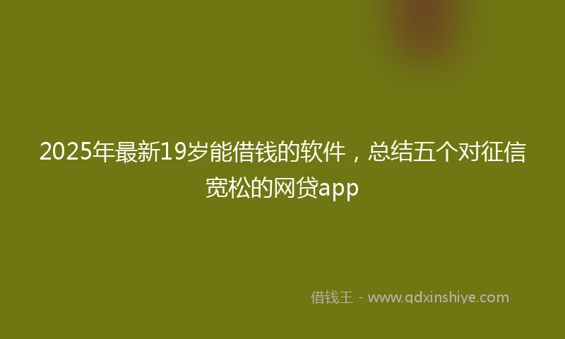 2025年最新19岁能借钱的软件，总结五个对征信宽松的网贷app