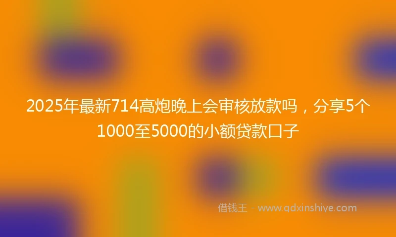 2025年最新714高炮晚上会审核放款吗，分享5个1000至5000的小额贷款口子