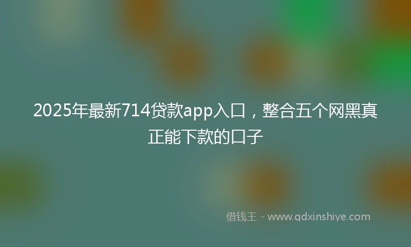 2025年最新714贷款app入口，整合五个网黑真正能下款的口子