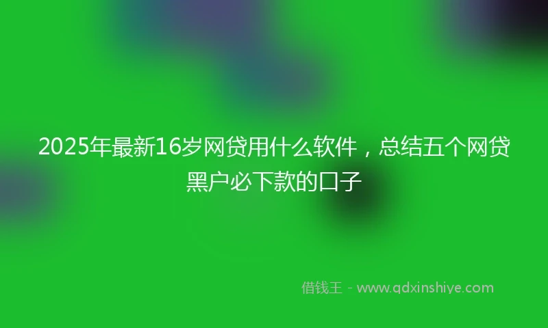 2025年最新16岁网贷用什么软件，总结五个网贷黑户必下款的口子