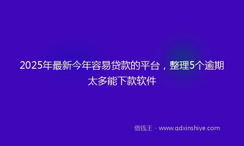 2025年最新今年容易贷款的平台，整理5个逾期太多能下款软件