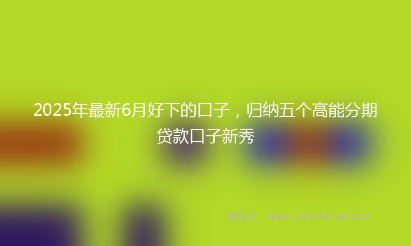 2025年最新6月好下的口子，归纳五个高能分期贷款口子新秀