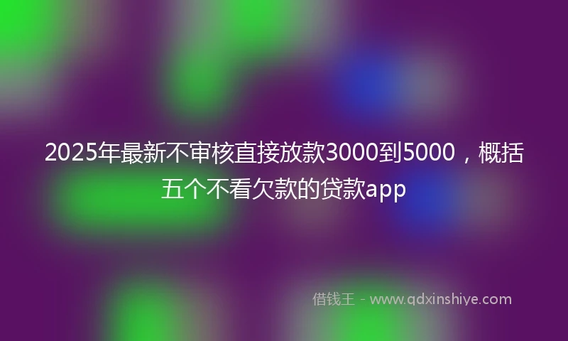 2025年最新不审核直接放款3000到5000，概括五个不看欠款的贷款app