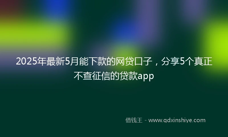 2025年最新5月能下款的网贷口子，分享5个真正不查征信的贷款app