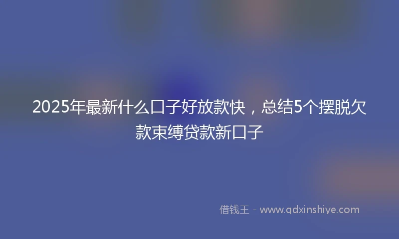 2025年最新什么口子好放款快，总结5个摆脱欠款束缚贷款新口子