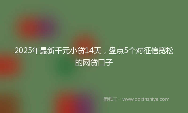 2025年最新千元小贷14天，盘点5个对征信宽松的网贷口子