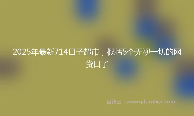 2025年最新714口子超市，概括5个无视一切的网贷口子