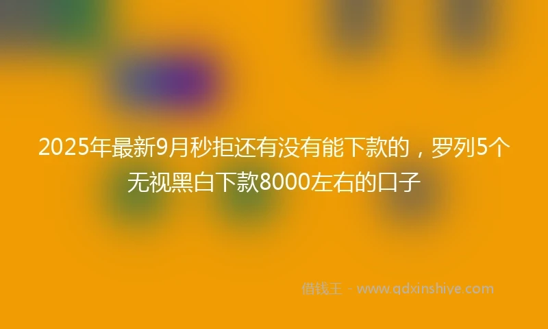 2025年最新9月秒拒还有没有能下款的，罗列5个无视黑白下款8000左右的口子
