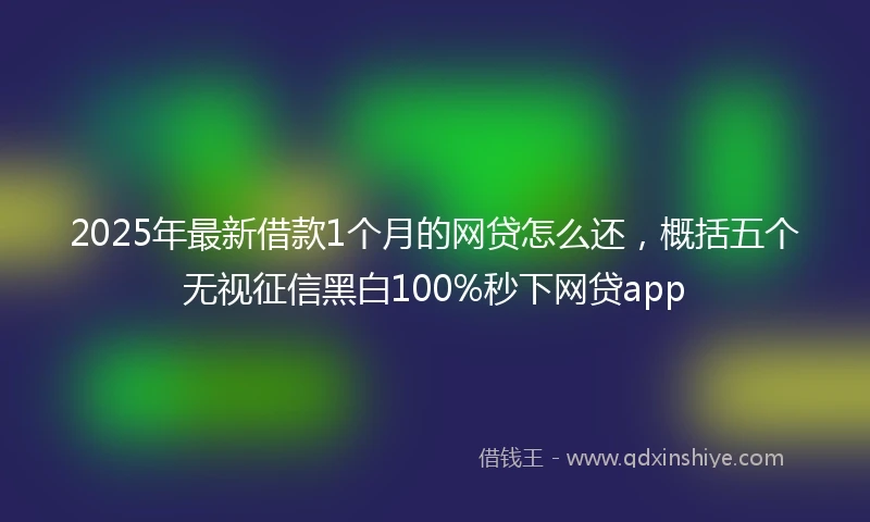 2025年最新借款1个月的网贷怎么还，概括五个无视征信黑白100%秒下网贷app
