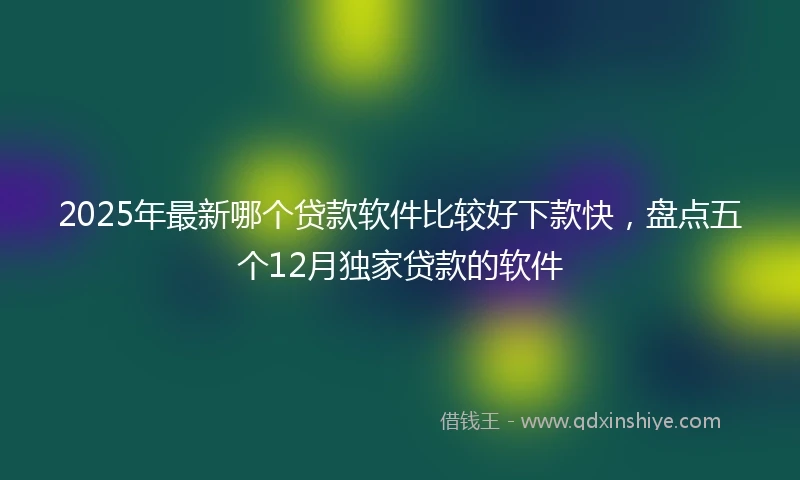 2025年最新哪个贷款软件比较好下款快，盘点五个12月独家贷款的软件