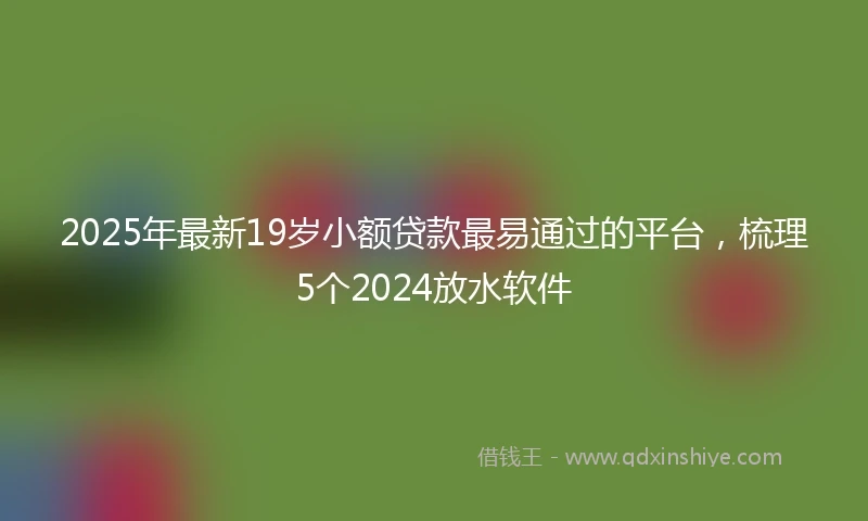 2025年最新19岁小额贷款最易通过的平台，梳理5个2024放水软件