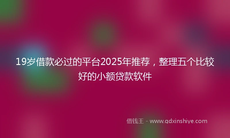 19岁借款必过的平台2025年推荐，整理五个比较好的小额贷款软件