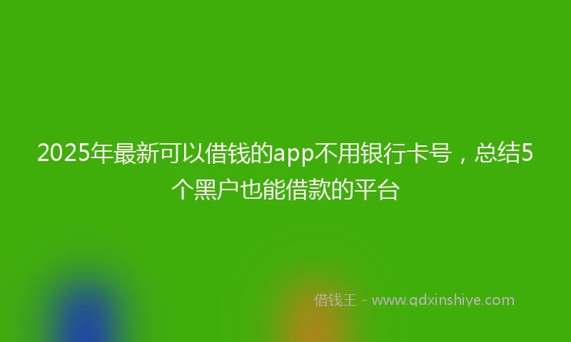 2025年最新可以借钱的app不用银行卡号，总结5个黑户也能借款的平台