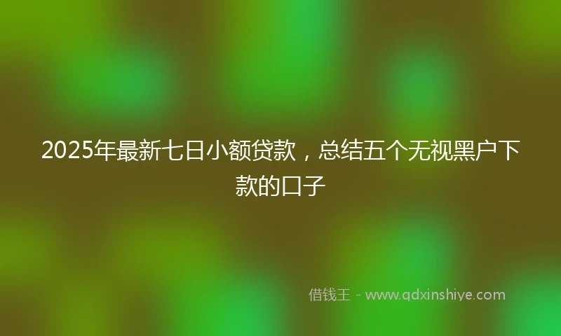 2025年最新七日小额贷款，总结五个无视黑户下款的口子