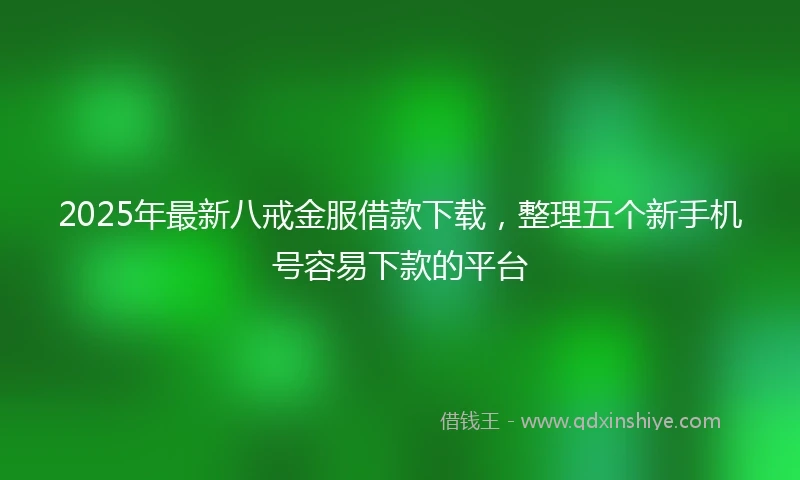 2025年最新八戒金服借款下载，整理五个新手机号容易下款的平台