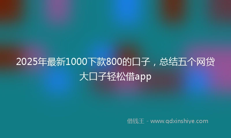 2025年最新1000下款800的口子，总结五个网贷大口子轻松借app