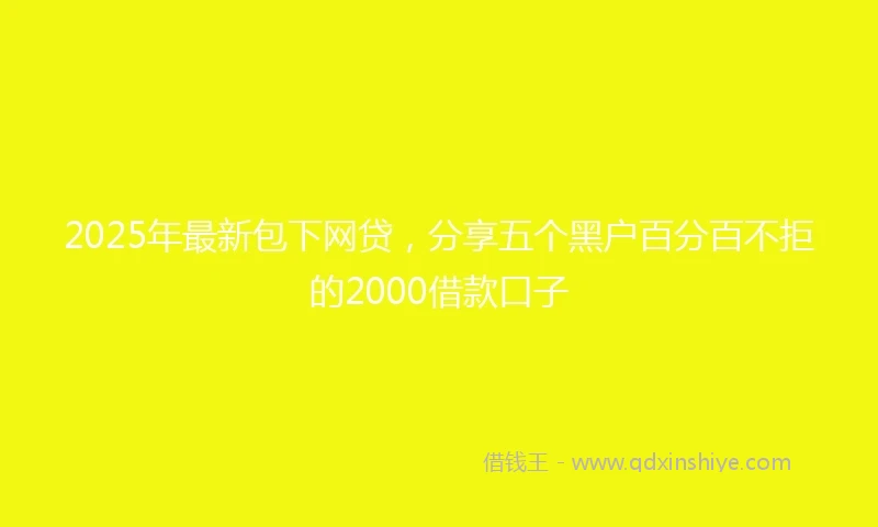 2025年最新包下网贷，分享五个黑户百分百不拒的2000借款口子