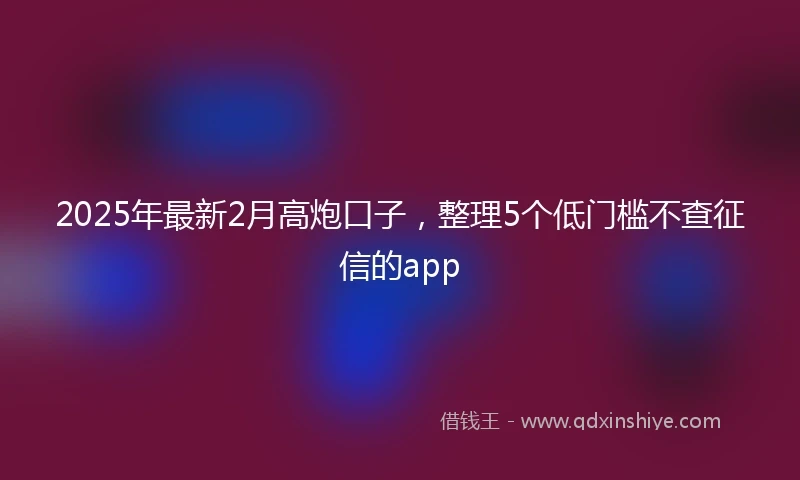 2025年最新2月高炮口子，整理5个低门槛不查征信的app