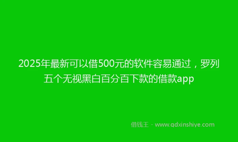 2025年最新可以借500元的软件容易通过，罗列五个无视黑白百分百下款的借款app