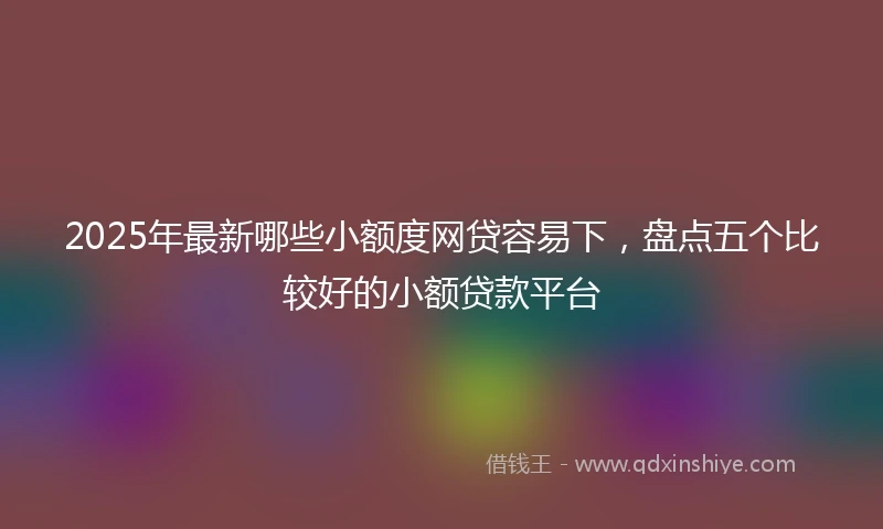 2025年最新哪些小额度网贷容易下，盘点五个比较好的小额贷款平台