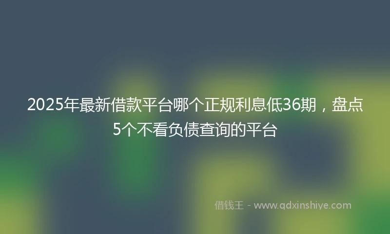 2025年最新借款平台哪个正规利息低36期，盘点5个不看负债查询的平台