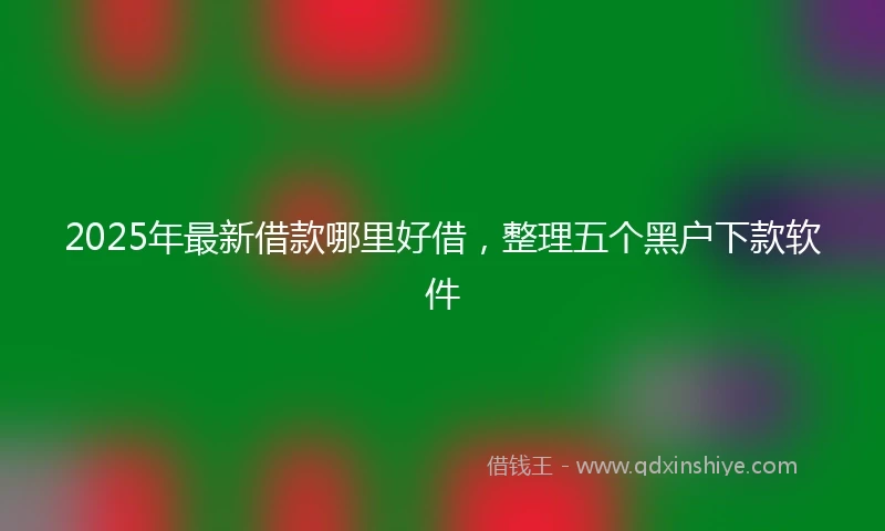 2025年最新借款哪里好借，整理五个黑户下款软件