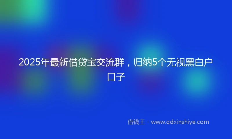 2025年最新借贷宝交流群，归纳5个无视黑白户口子