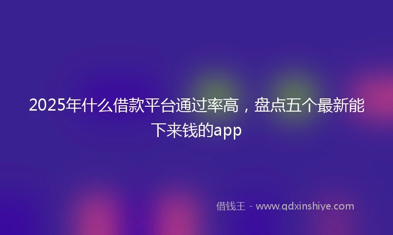 2025年什么借款平台通过率高，盘点五个最新能下来钱的app